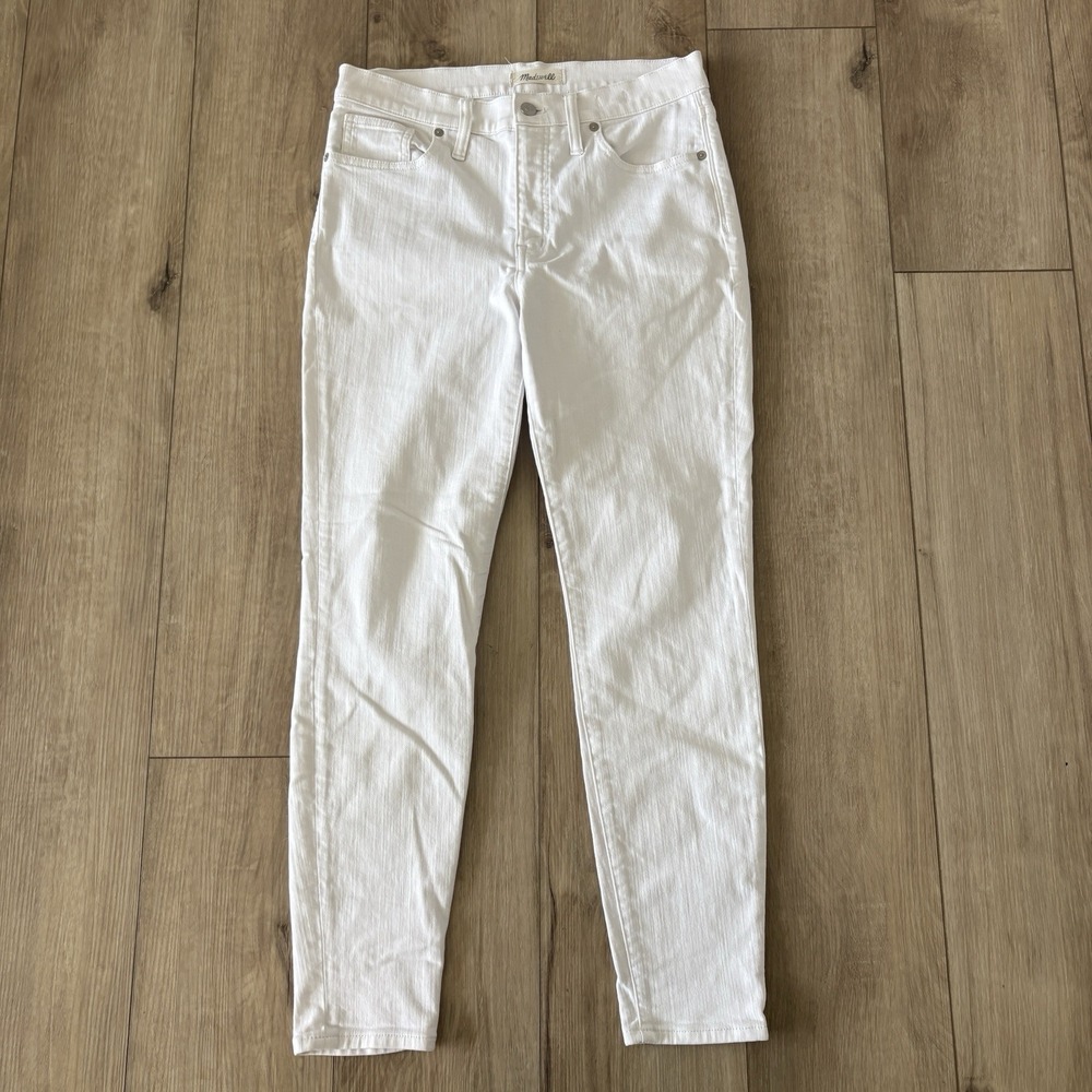 Madewell 9 Inch High-Rise Skinny Jeans Size 29 Solid White